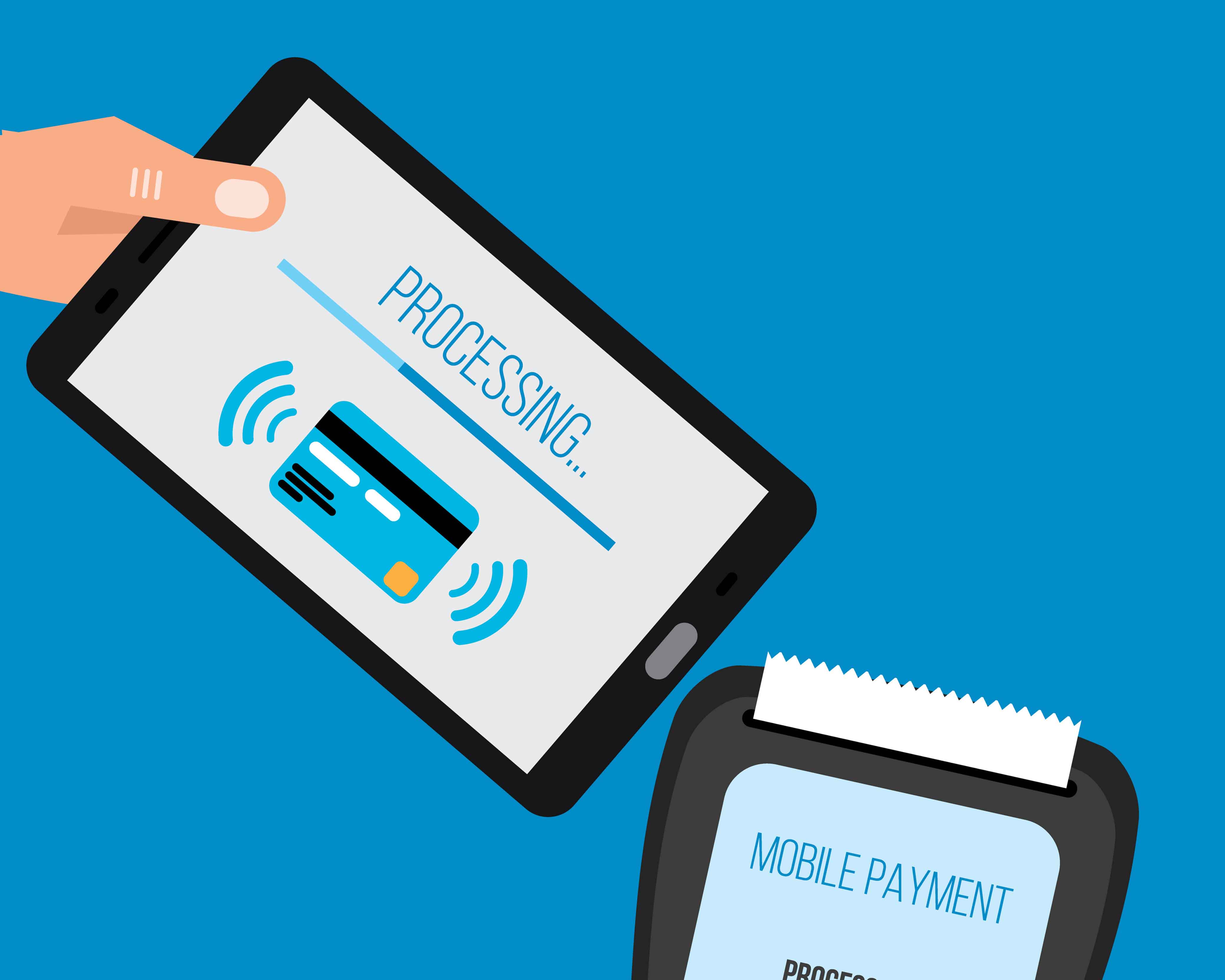 Mobile payments with smartphone concept of communication technology
